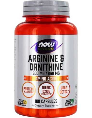 Arginine & Ornithine, 500 mg /250 mg, 100 Capsules