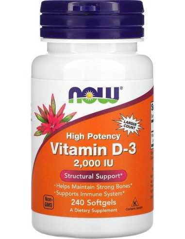 Vitamin D3 High Potency, 50 mcg (2000 IU), 240 Softgels