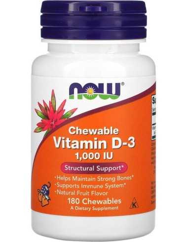 Chewable Vitamin D-3, Natural Fruit Flavor, 1,000 IU, 180 Chewables