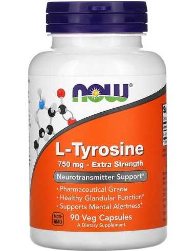 L-Tyrosine, Extra Strength, 750 mg, 90 Veg Capsules