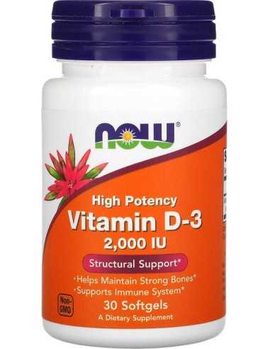 Vitamin D3 High Potency, 50 mcg (2000 IU), 30 Softgels