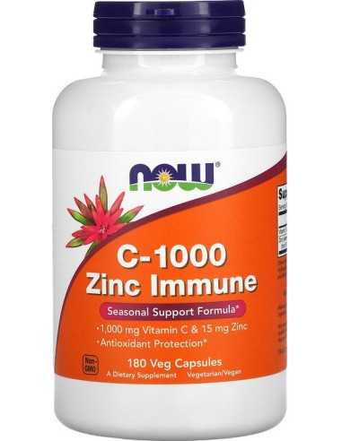 Vitamin C-1000 Zinc Immune, 1,000 mg & Zinc, 15 mg , 180 Veg Capsules