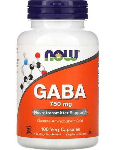 GABA, 750 mg, 100 Veg Capsules