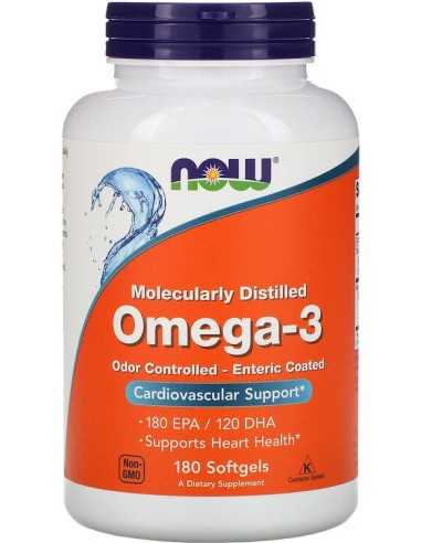 Omega-3, Molecularly Distilled & Enteric Coated, 180 Softgels