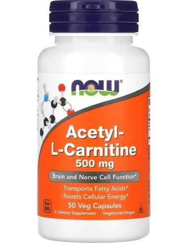 NOW Foods, Acetyl-L- Carnitine, 500 mg, 50 Veg Capsules